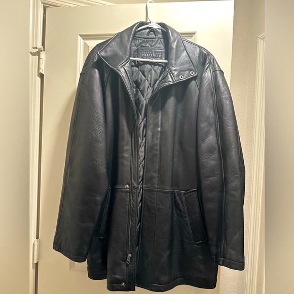 Perry Ellis Portfolio Vintage genuine leather jacket Men size L - Picture 1 of 10